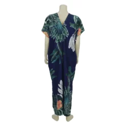 เดรสคอวี แขนในตัว ลาย Blue Lapiz พร้อมผ้าพันคอ 1 ผืน (คละลาย) - Image 4