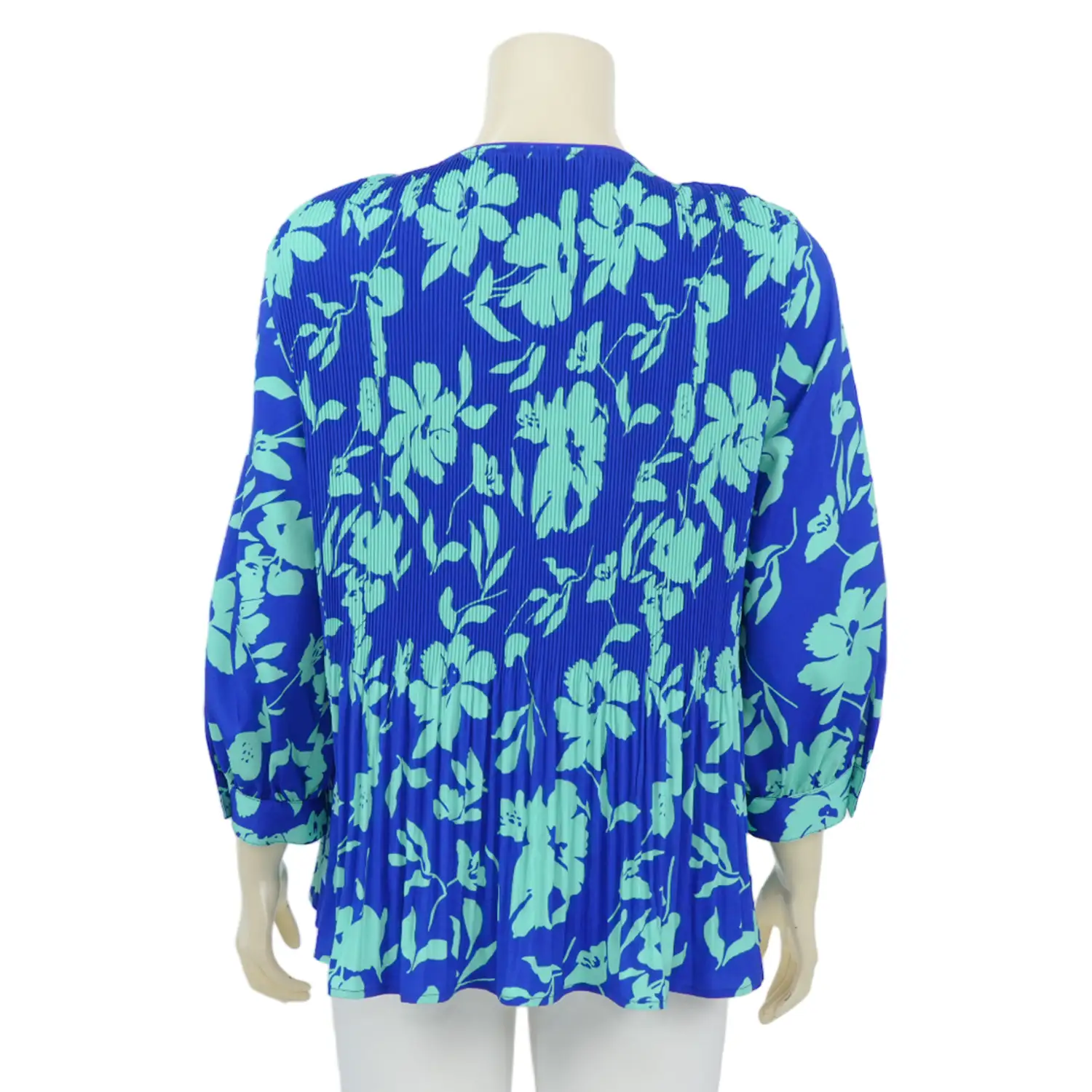 เสื้อคอกลม แขนพอง ยาว 5 ส่วน ผ้าซาตินอัดพลีท - Image 3