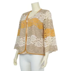 เสื้อแจ็คเก็ต แขนยาว ผ้าลูกไม้ พร้อมเสื้อแขนกุด - Image 2