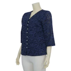 เสื้อคอวี แขน 3 ส่วน  ผ้าลูกไม้ฮันน่า - Image 2