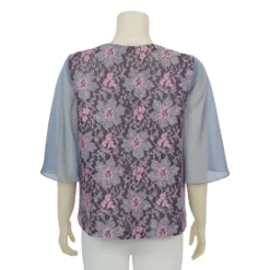 เสื้อคอวี แขนระบายยาว 3 ส่วน  ผ้าลูกไม้แฟนซี - Image 3