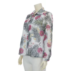 เสื้อเชิ้ตแขนยาว ผ้าลูกไม้ฮันน่า สีออฟไวท์ - Image 2