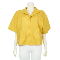 เสื้อสตรีคอปีนแขนสั้น ทรงปีกค้างคาว ผ้าตีเกล็ด - Image 3