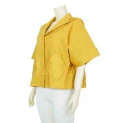 เสื้อสตรีคอปีนแขนสั้น ทรงปีกค้างคาว ผ้าตีเกล็ด - Image 4