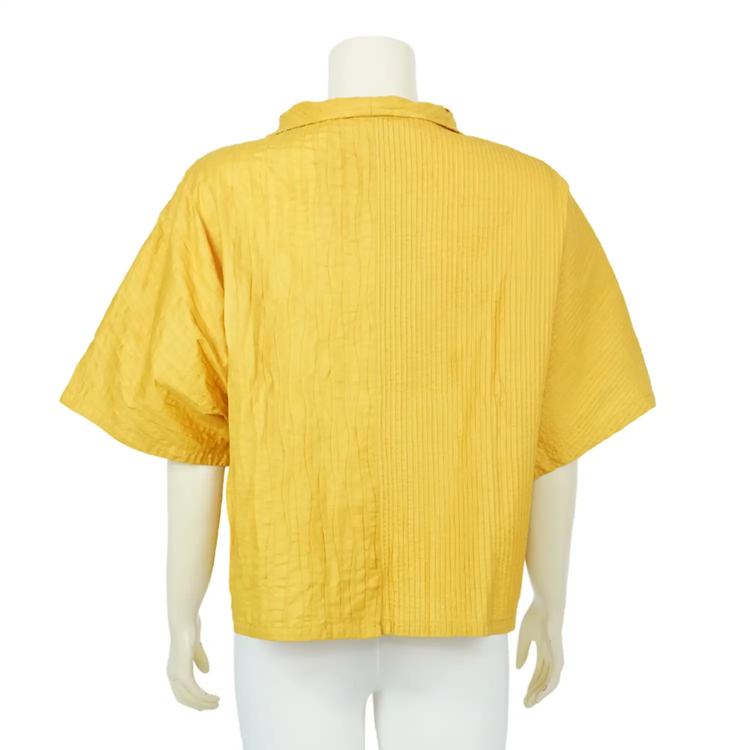 เสื้อสตรีคอปีนแขนสั้น ทรงปีกค้างคาว ผ้าตีเกล็ด - Image 5