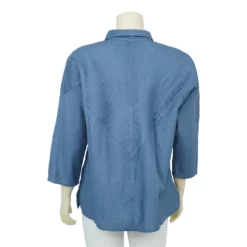 เสื้อเชิ้ตสตรีแขนยาว ทรงปีกค้างคาว ปลายแขนสอบ - Image 3