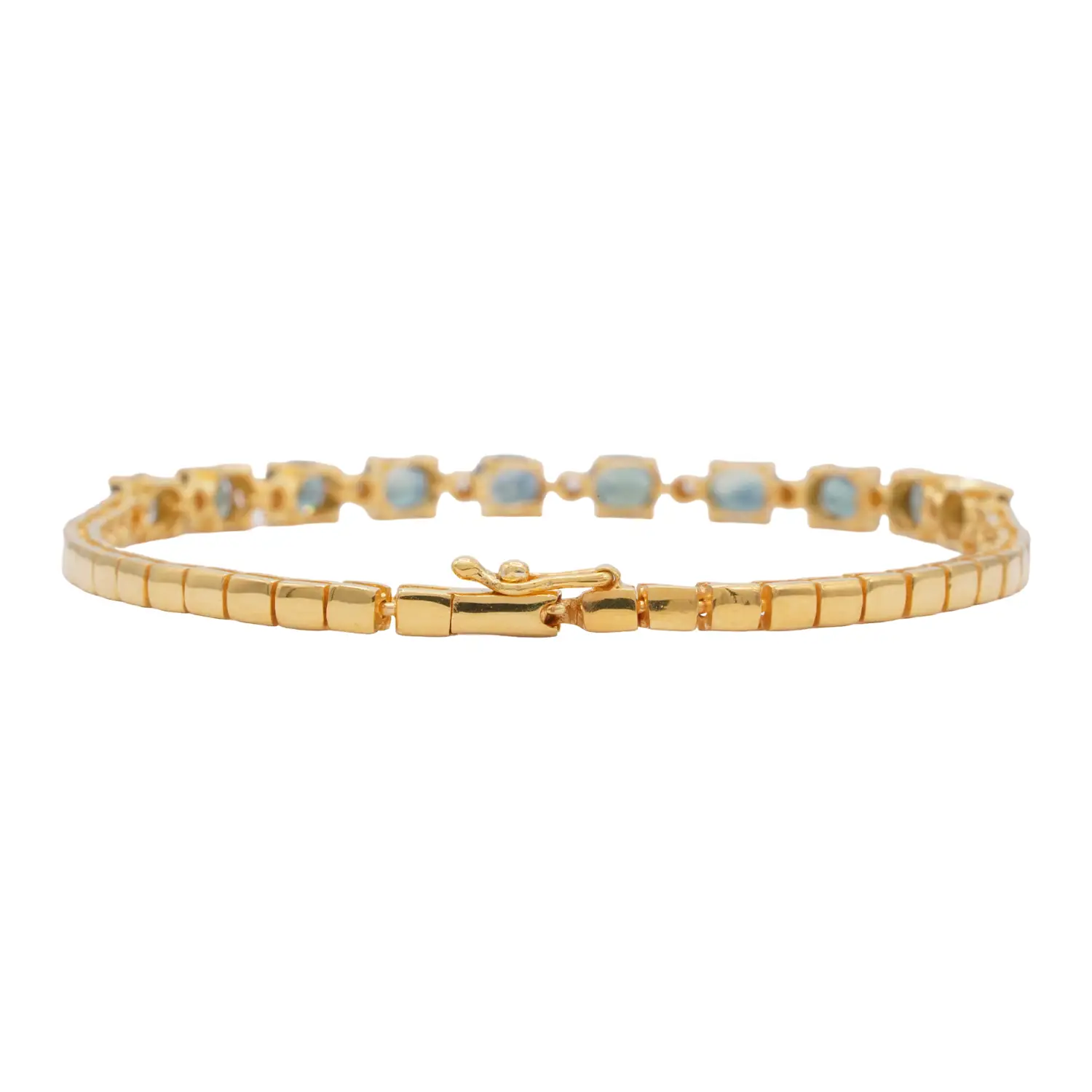 สร้อยข้อมือเงิน925 ชุบทอง24K ประดับอัญมณี - Image 8