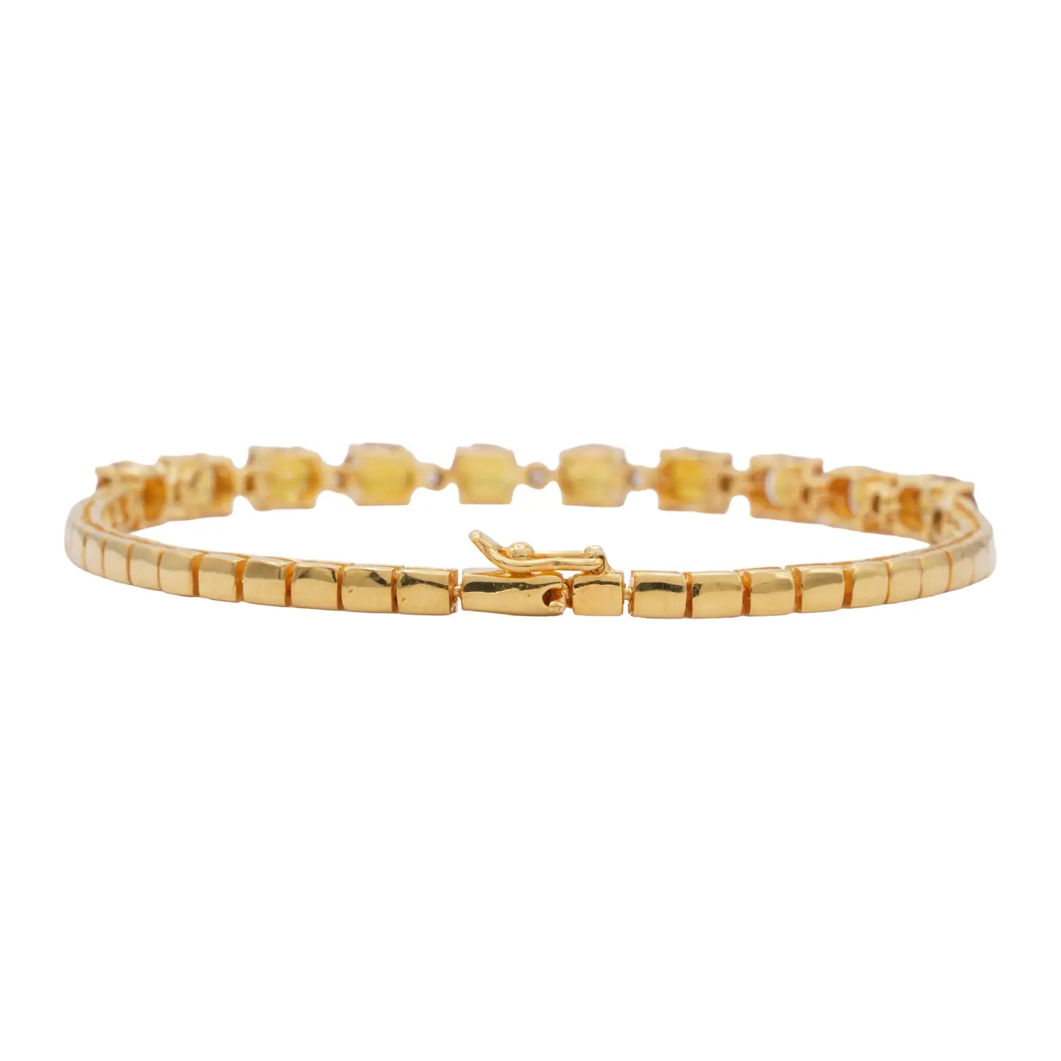 สร้อยข้อมือเงิน925 ชุบทอง24K ประดับอัญมณี - Image 4