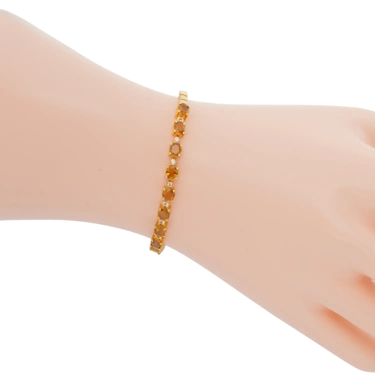 สร้อยข้อมือเงิน925 ชุบทอง24K ประดับอัญมณี - Image 2