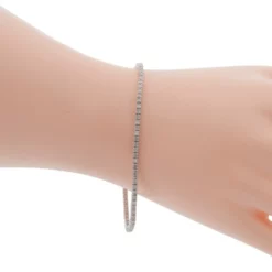 สร้อยข้อมือเงิน925 ประดับเพชร ดีไซน์ Tennis Bracelet - Image 2