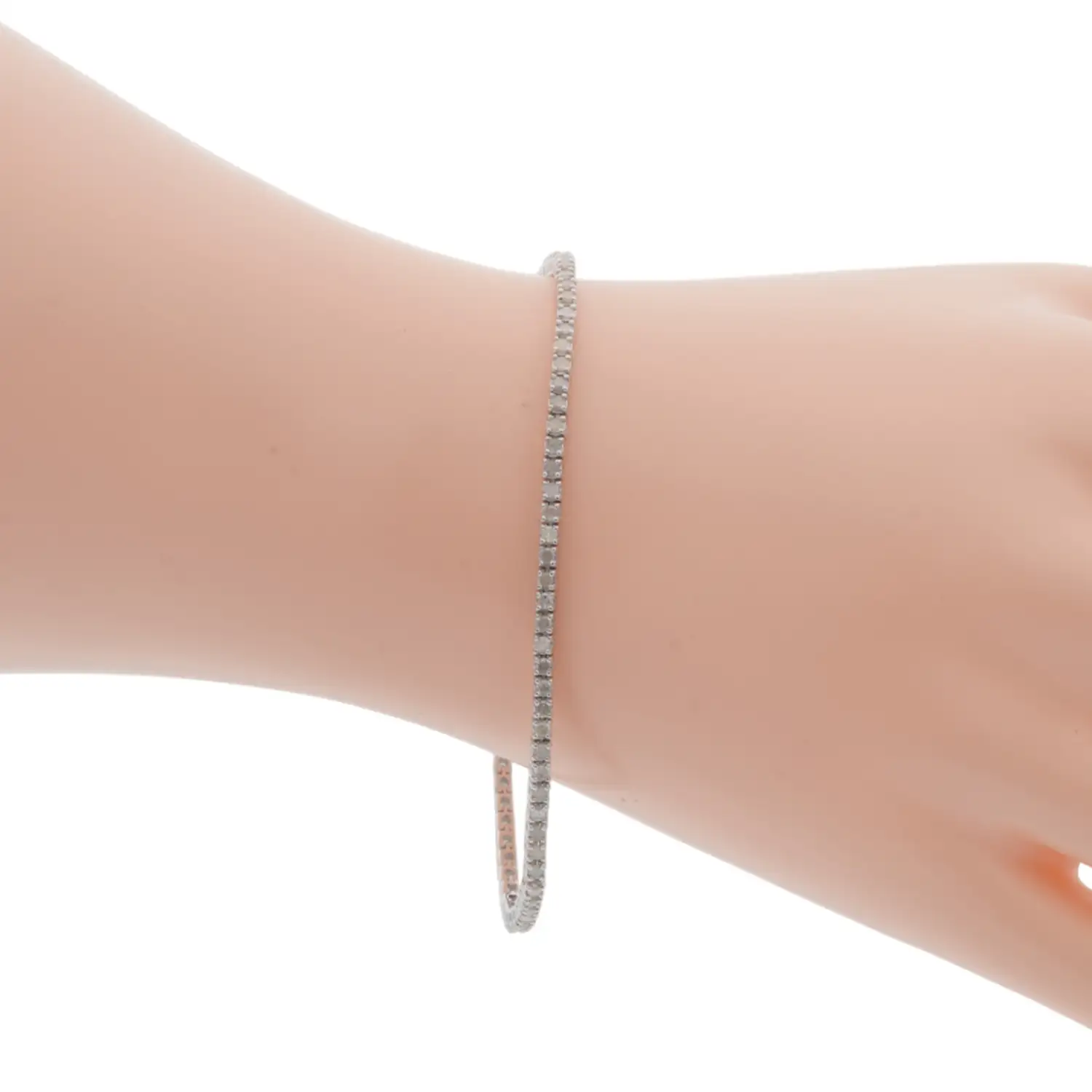 สร้อยข้อมือเงิน925 ประดับเพชร ดีไซน์ Tennis Bracelet - Image 2