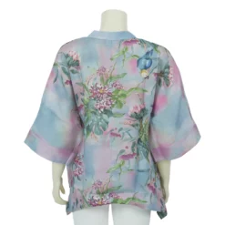 เสื้อคอจีน ผ่าหน้าคอวี แขน 3 ส่วน ลายธรรมชาติ - Image 3