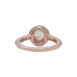 แหวนเงิน925  ชุบทองชมพู18K ประดับมอร์แกไนต์ และโทแพซสีขาว - Image 4