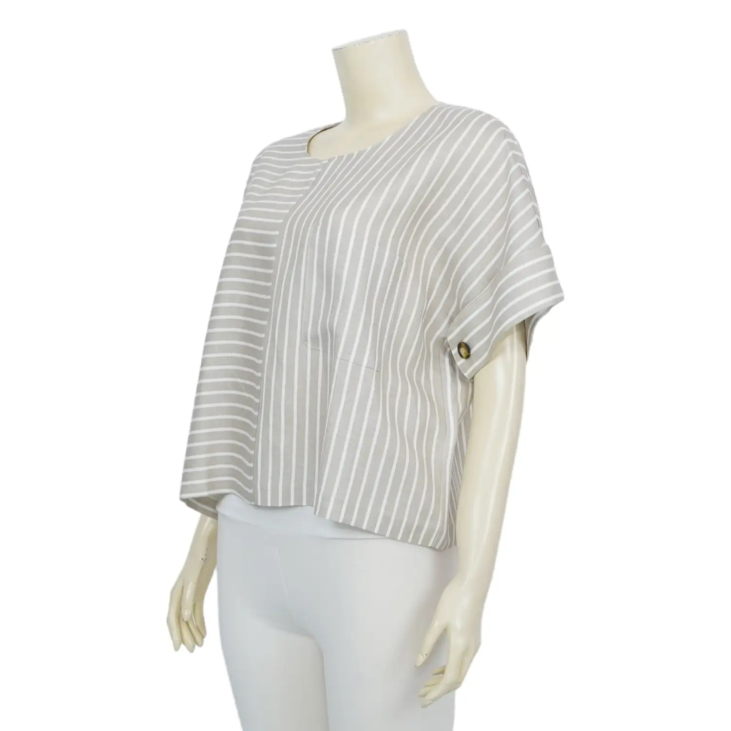 เสื้อสตรีคอกลมแขนสั้น ลาย MIX STRIPE - Image 4