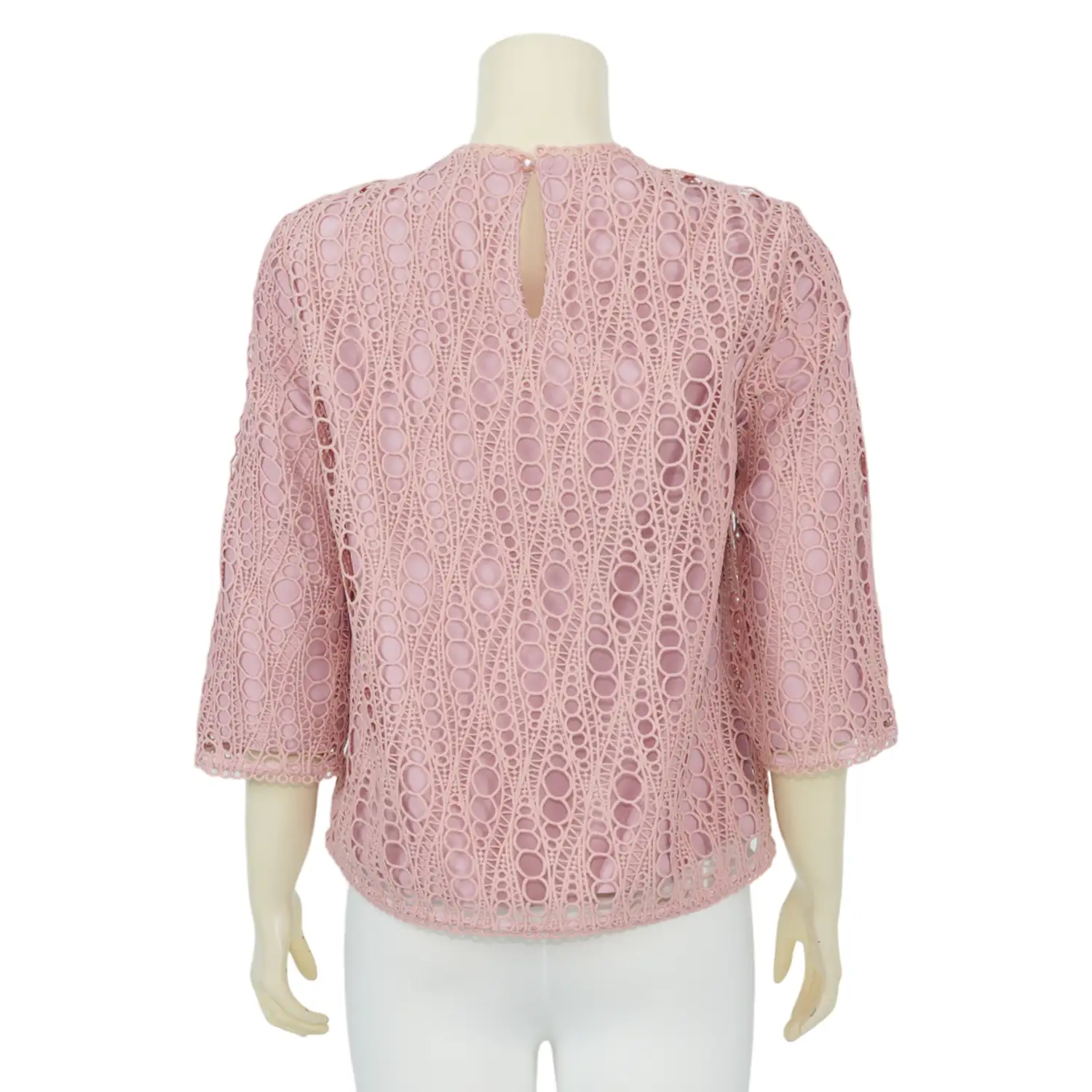 เสื้อสตรีคอกลม แขนยาว 4 ส่วน ผ้าลูกไม้ลายวงกลม - Image 3