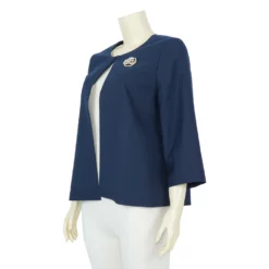 เสื้อคลุมคอกลม ผ่าหน้า แขน 5 ส่วน ผ้าสีพื้น - Image 4
