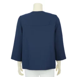 เสื้อคลุมคอกลม ผ่าหน้า แขน 5 ส่วน ผ้าสีพื้น - Image 5