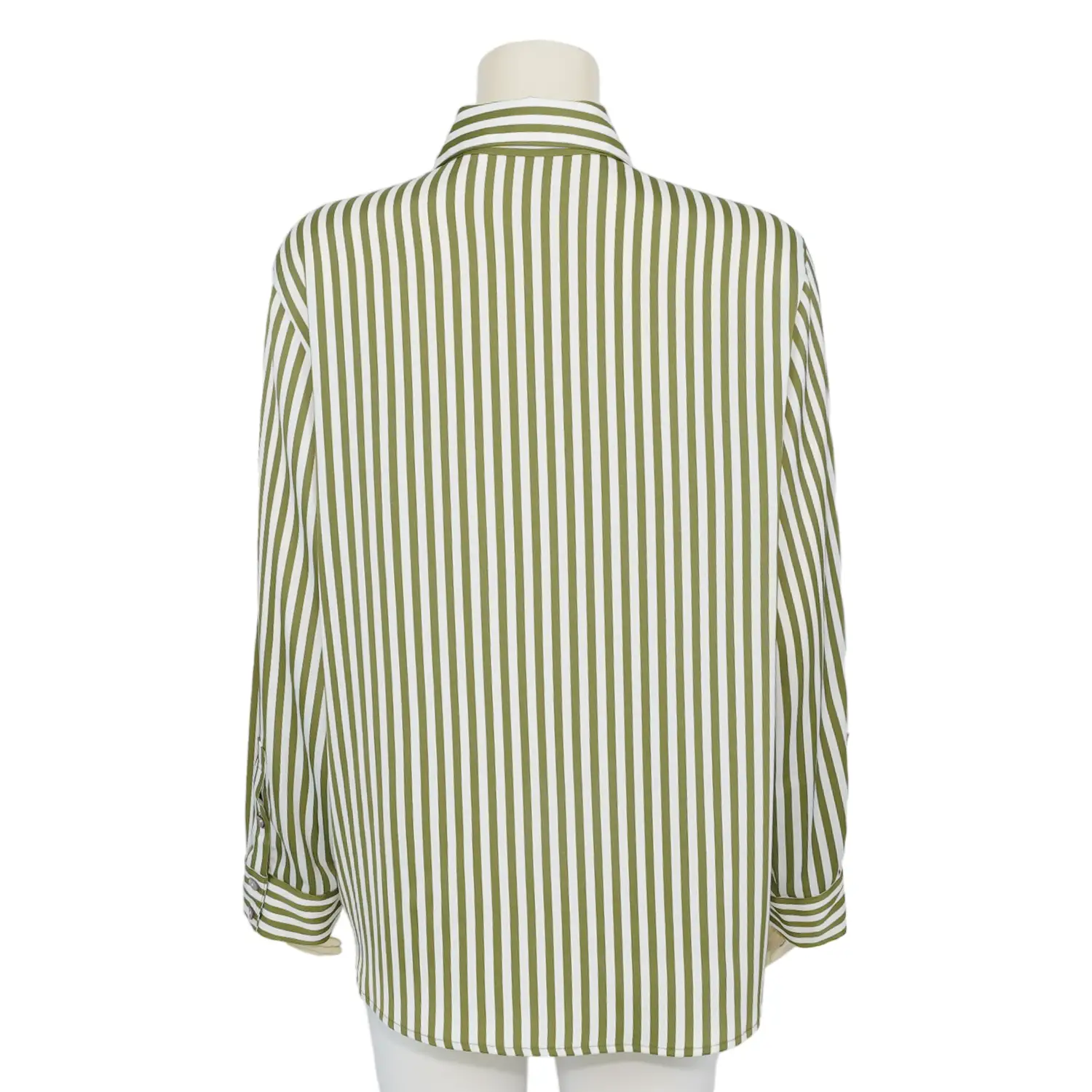 เสื้อเชิ้ตสตรี แขนยาว ทรงกระบอก ลายทาง - Image 5