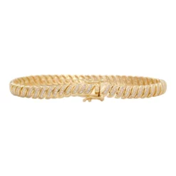สร้อยข้อมือเงิน925 ชุบทอง18K ประดับเซอร์คอนสีขาว - Image 4