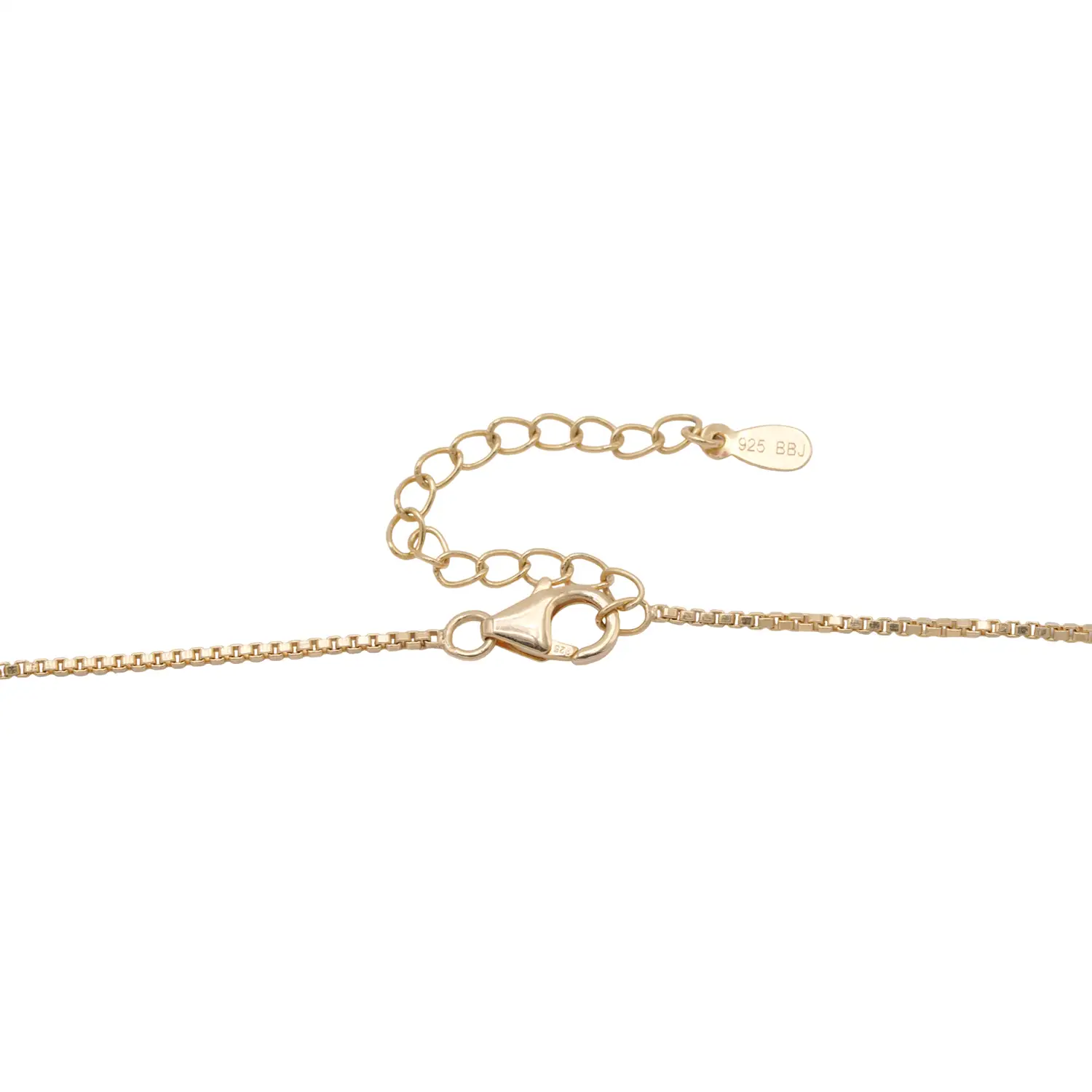 สร้อยคอเงิน925 ชุบทอง18K พร้อมส่วนตกแต่ง ประดับมุกน้ำจืดและทับทิม - Image 3