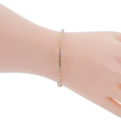 สร้อยข้อมือเงิน925 ชุบทอง18K ดีไซน์สามกษัตริย์ ลายเกลียว