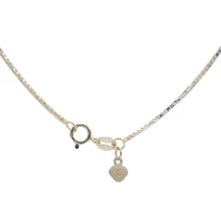 สร้อยคอทอง18K และทองขาว18K ลายปล้องเจียเหลี่ยมเพชร - Image 3