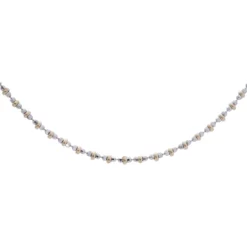 สร้อยคอทอง18K และทองขาว18K ลายข้อสลับห่วง - Image 2