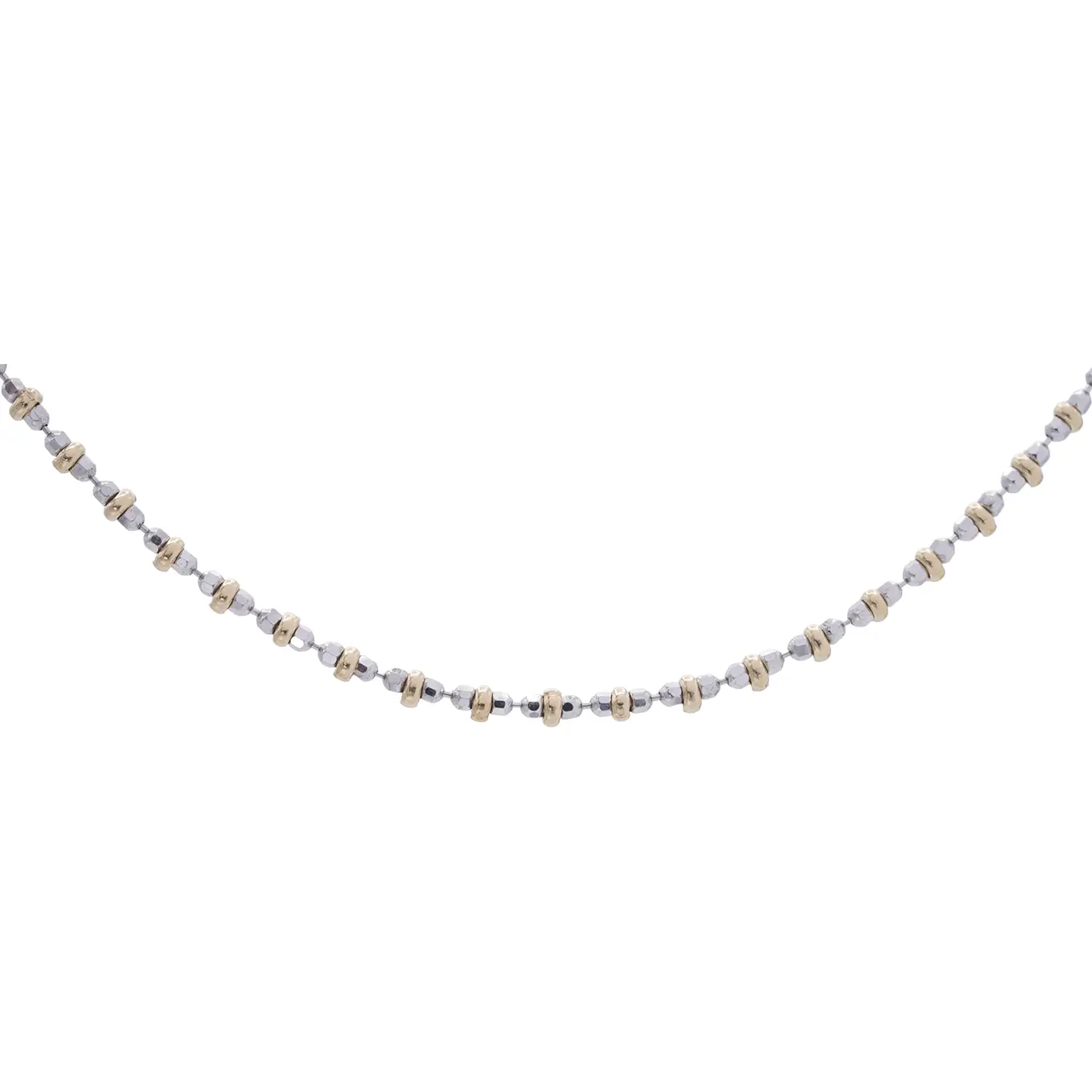 สร้อยคอทอง18K และทองขาว18K ลายข้อสลับห่วง - Image 2