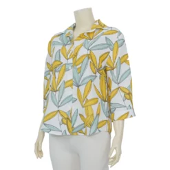 เสื้อเชิ้ตสตรีแขนกระบอกยาว 3 ส่วน ผ้าคอตตอนลินิน - Image 4