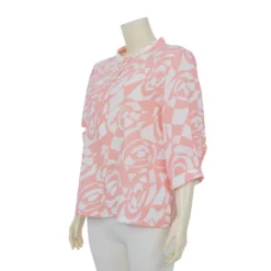 เสื้อคอตั้ง แขน 3 ส่วน ผ้าโคโม่ลายกราฟิก - Image 2