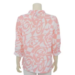 เสื้อคอตั้ง แขน 3 ส่วน ผ้าโคโม่ลายกราฟิก - Image 3
