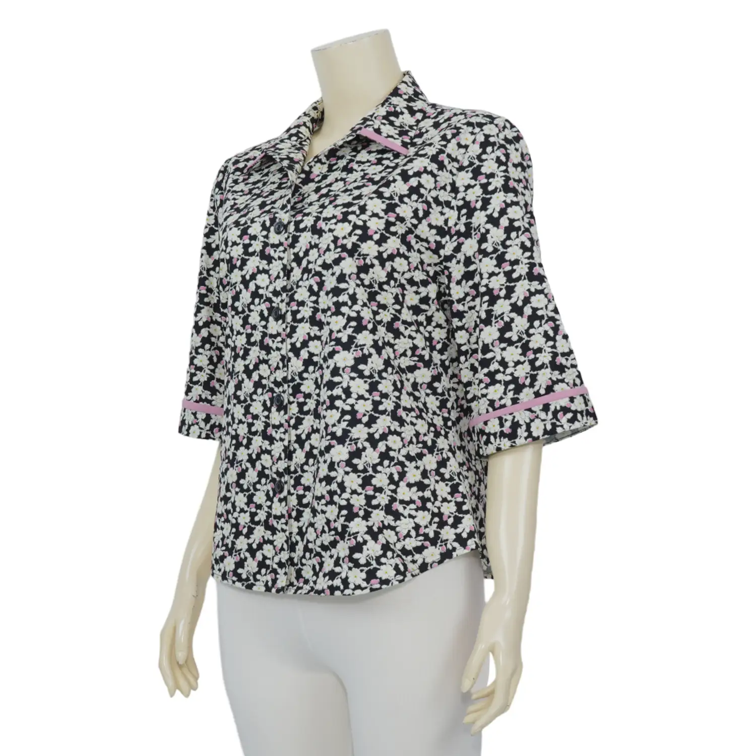 เสื้อเชิ้ต แขน 3 ส่วน ลายมินิ ฟลาวเวอร์ - Image 2