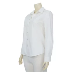 เสื้อเชิ้ตแขนยาว ผ้าคอตตอนสีขาว - Image 2