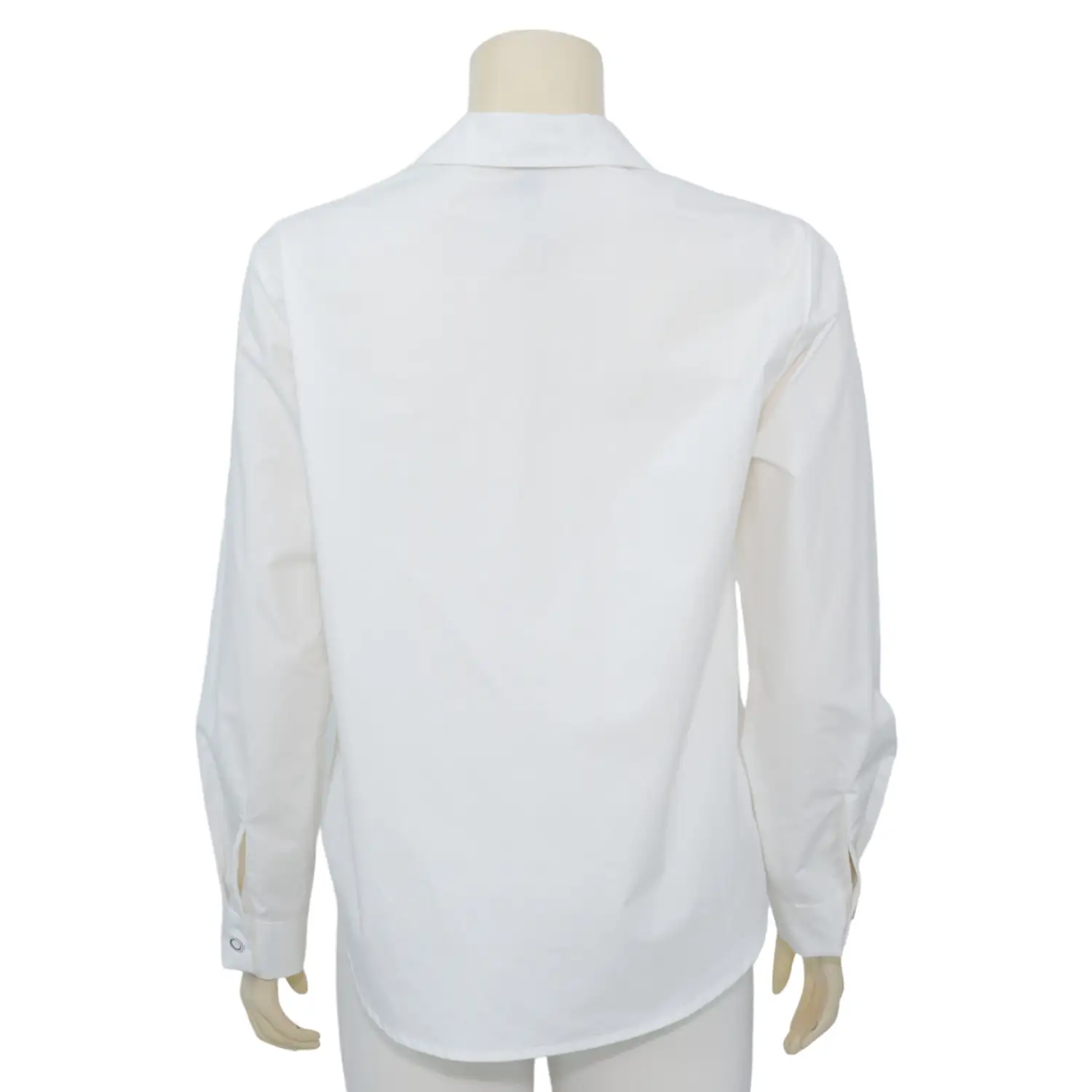 เสื้อเชิ้ตแขนยาว ผ้าคอตตอนสีขาว - Image 3