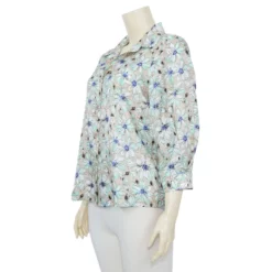เสื้อเชิ้ต แขน 4 ส่วน  ผ้าโคโม่ทวิล พิมพ์ลายฟลอรัล - Image 2