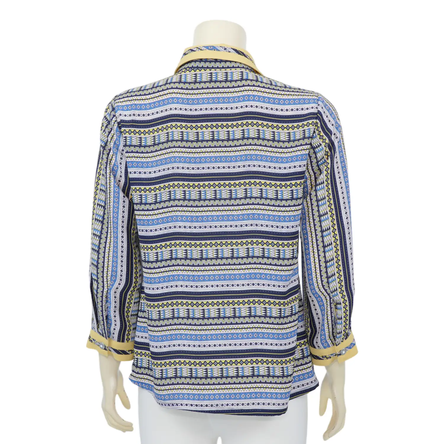 เสื้อเชิ้ตสตรีแขน 4 ส่วน ทรงกระบอก ผ้าลายทางกราฟิก - Image 5