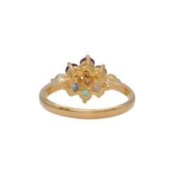 แหวนเงิน925 ชุบทอง18K ดีไซน์แหวนนพเก้า ประดับอัญมณีหลากชนิด - Image 4
