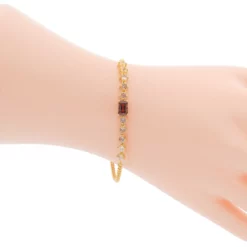 สร้อยข้อมือเงิน925 ชุบทอง18K  ประดับเซอร์คอน - Image 2