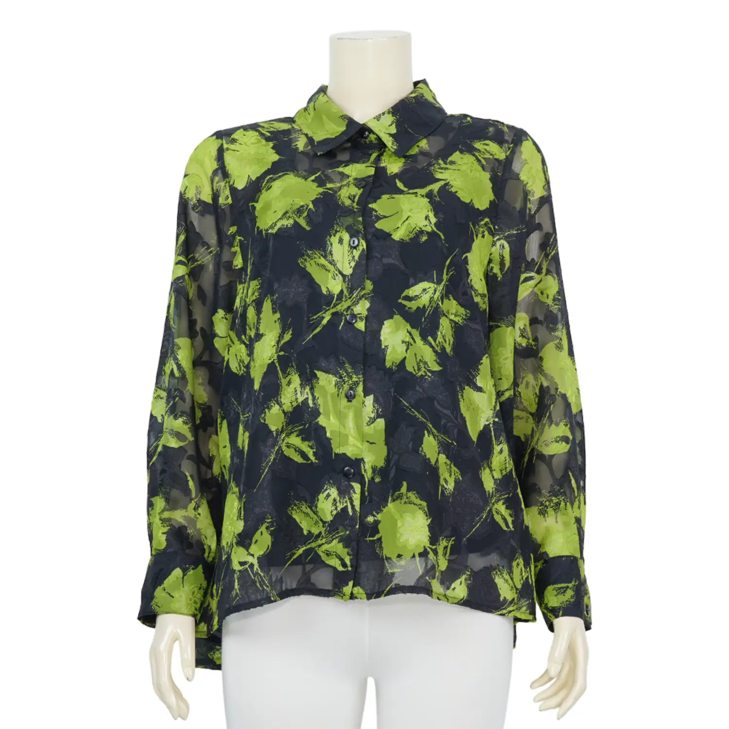 เสื้อเชิ้ต แขน 5 ส่วน แต่งลายเบิร์นเอาท์ พร้อมเสื้อแขนกุด