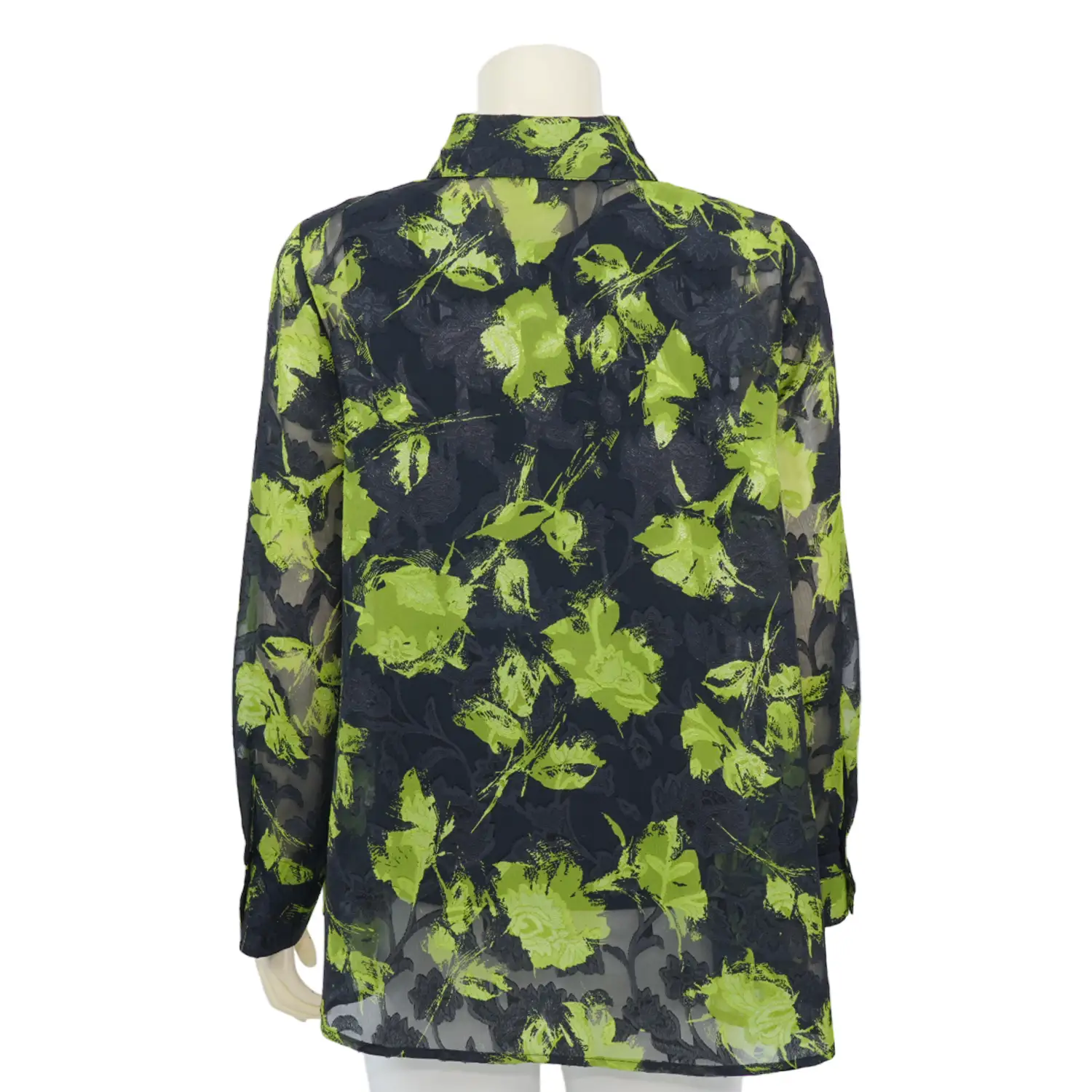 เสื้อเชิ้ต แขน 5 ส่วน แต่งลายเบิร์นเอาท์ พร้อมเสื้อแขนกุด - Image 3