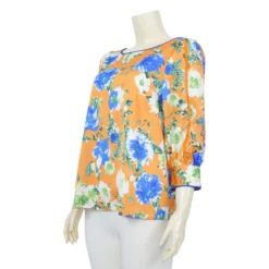 เสื้อคอปาด แขน 5 ส่วน ลายฟลอรัล แต่งลูกไม้ - Image 2