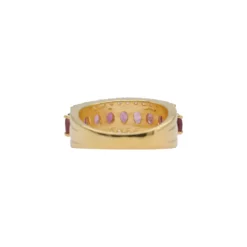 แหวนเงิน925 ชุบทอง18K ประดับทัวร์มาลีนสีชมพู และโทแพซสีขาว - Image 4