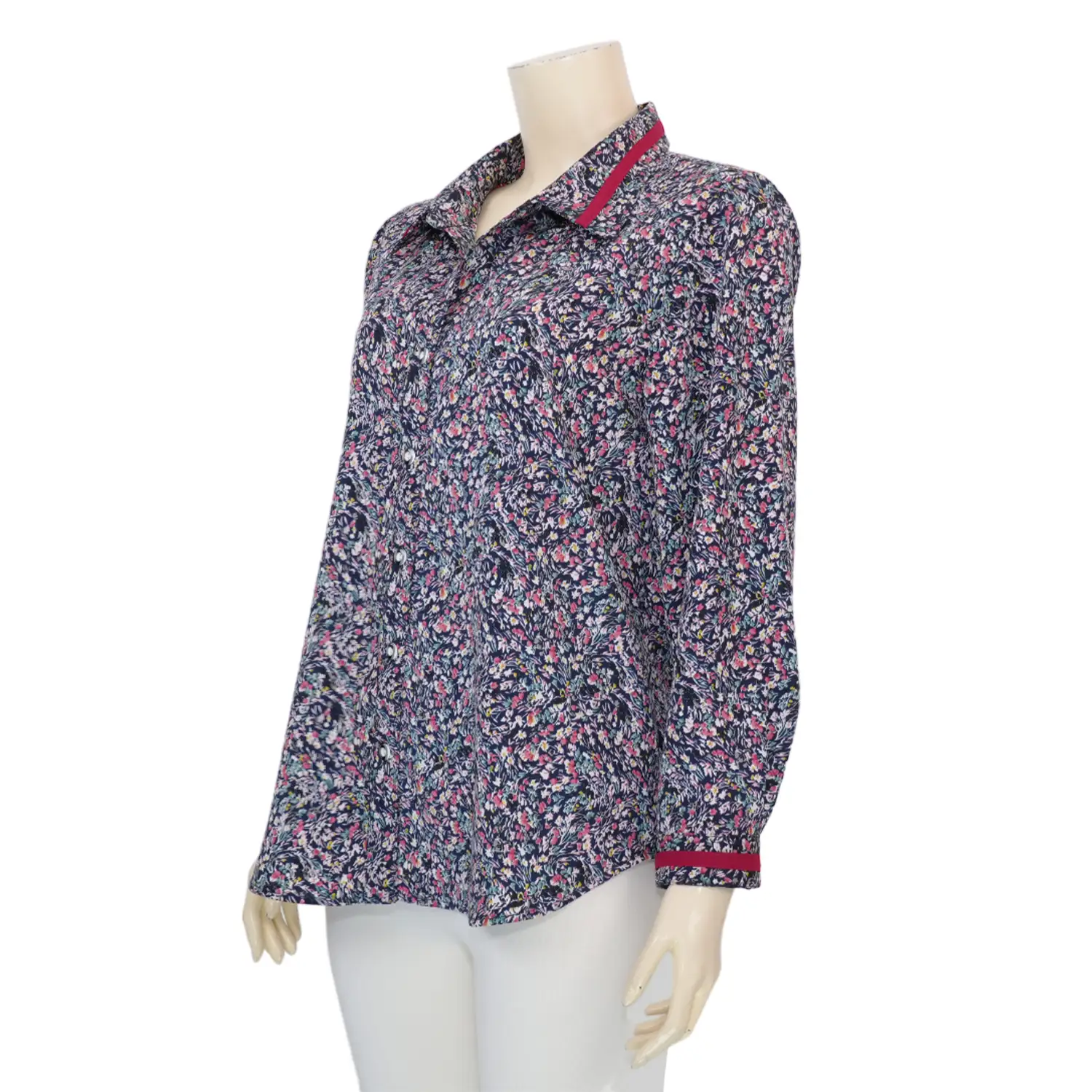 เสื้อเชิ้ต แขนยาว ผ้าพีชสกิน ลายมินิ ฟลอรัล - Image 2