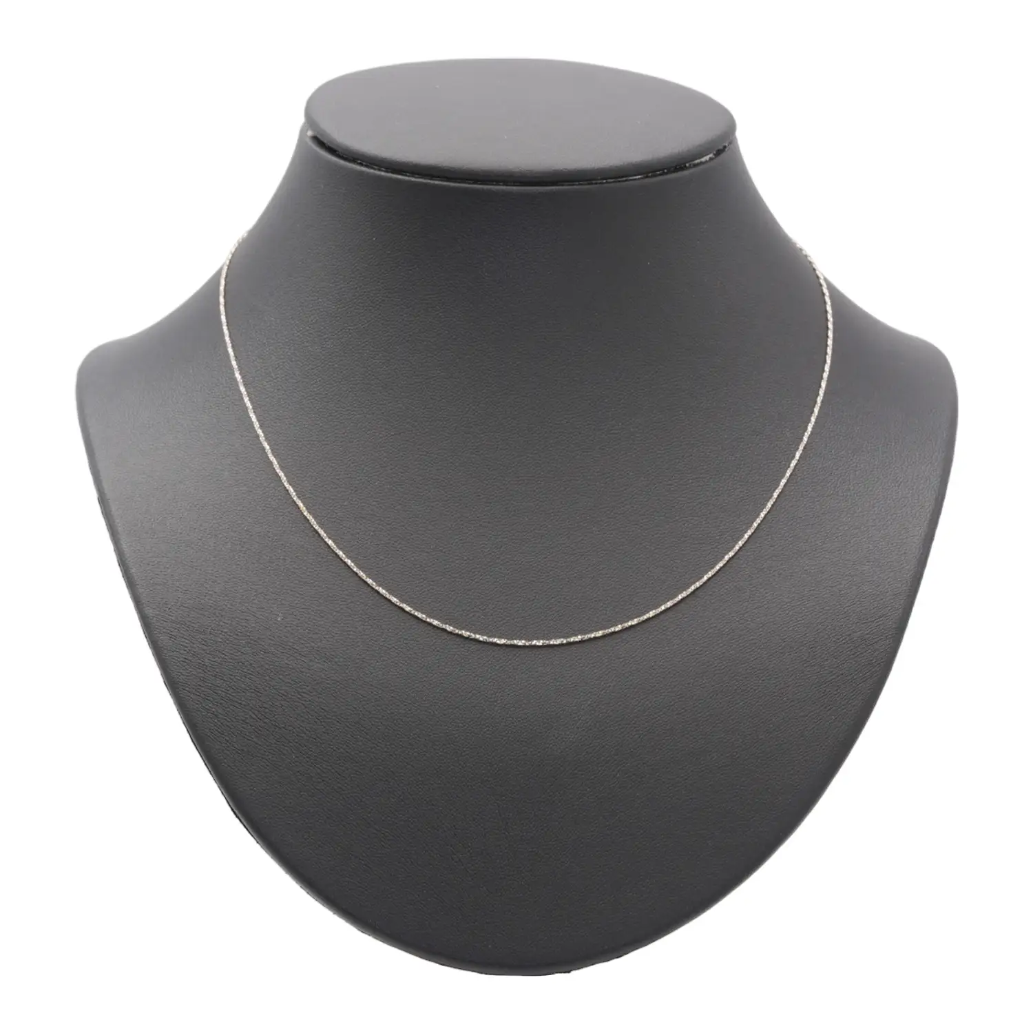 สร้อยคอทอง18K และทองขาว18K ลายกล่อง เจียเหลี่ยมเพชร