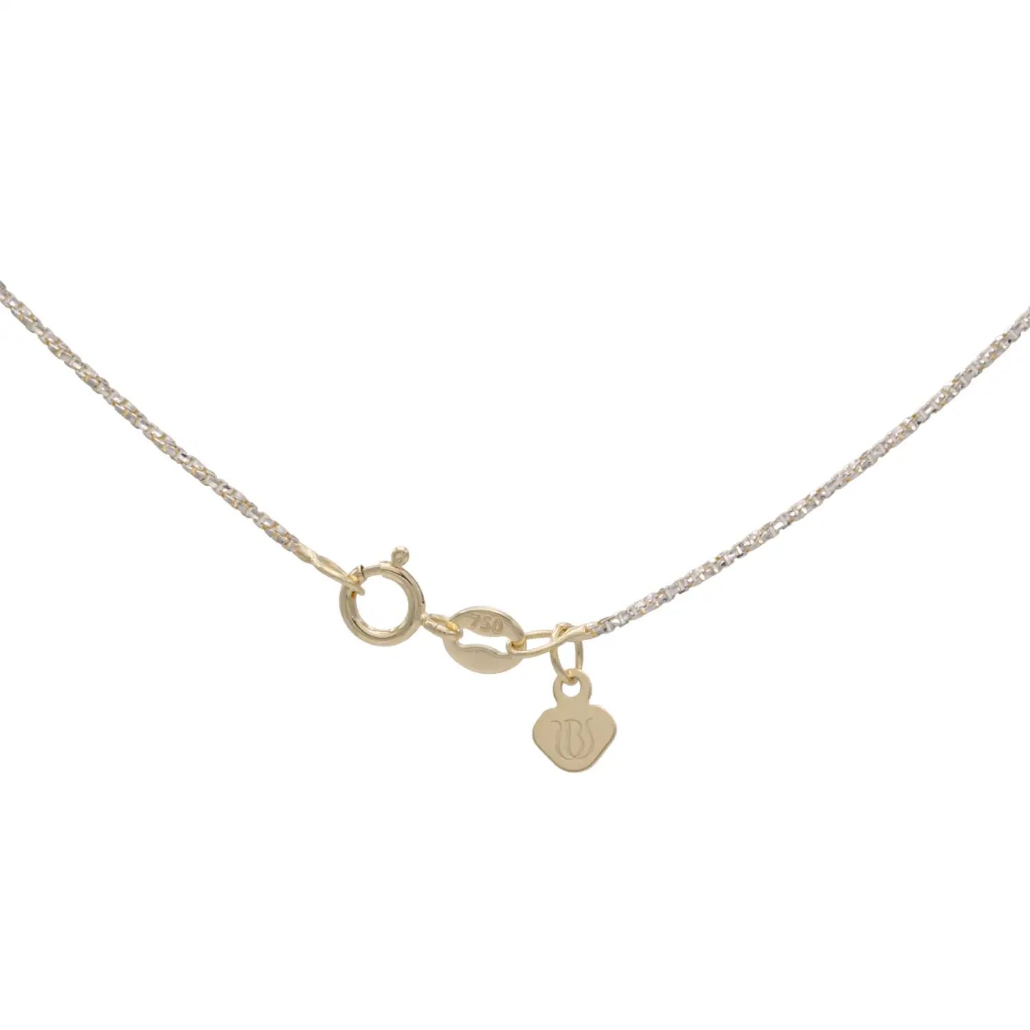 สร้อยคอทอง18K และทองขาว18K ลายกล่อง เจียเหลี่ยมเพชร - Image 3