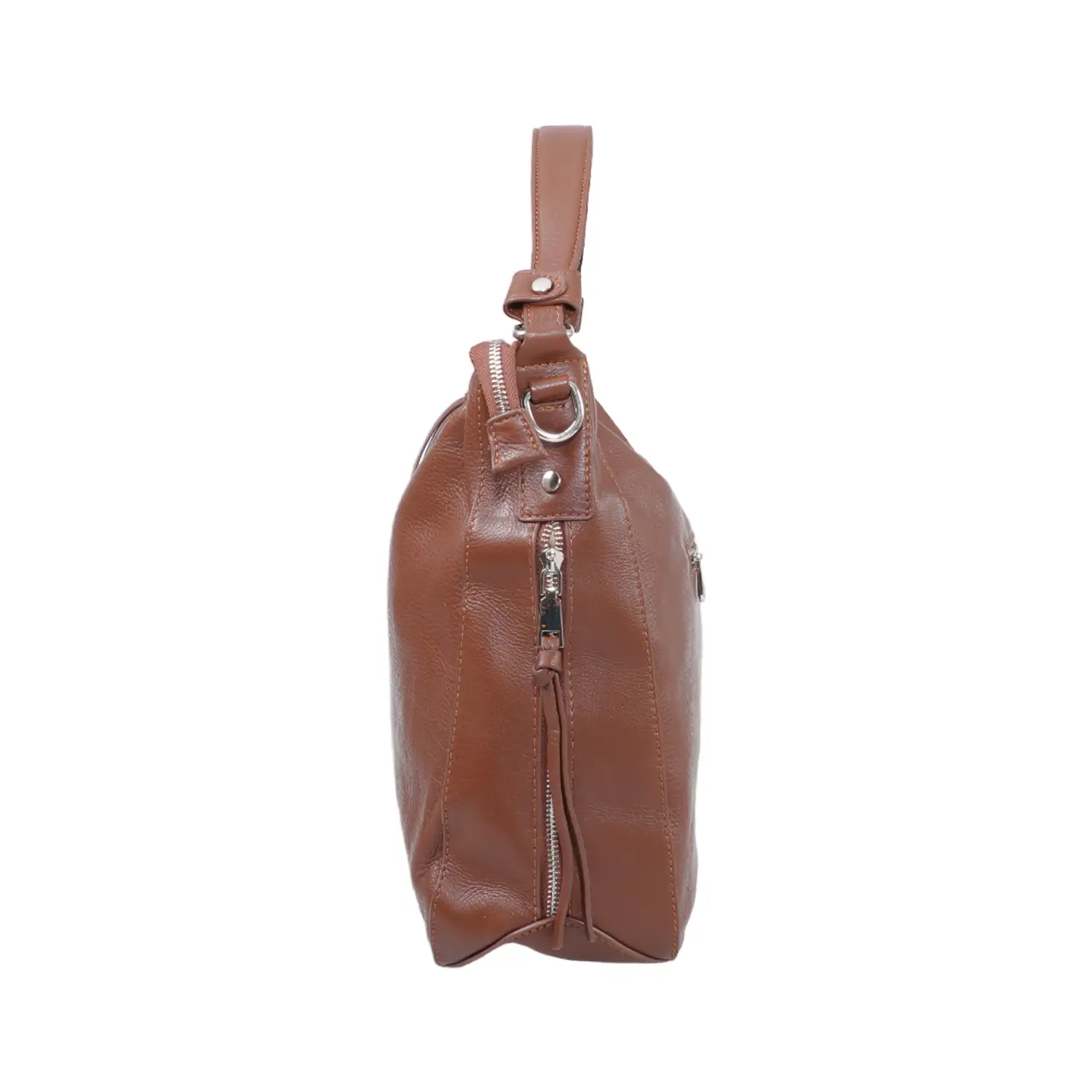 กระเป๋าถือหนังวัว ปั๊มลายลิ้นจี่ใหญ่ ทรง Hobo - Image 8