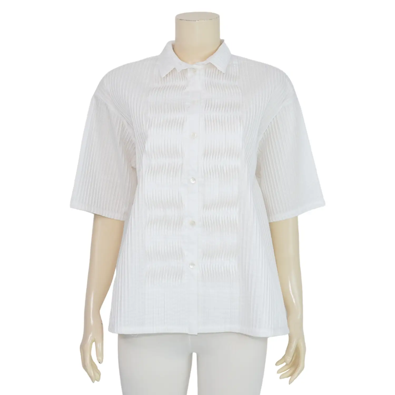 เสื้อเชิ้ต แขนสั้น ทรงไหล่ตก - Image 2