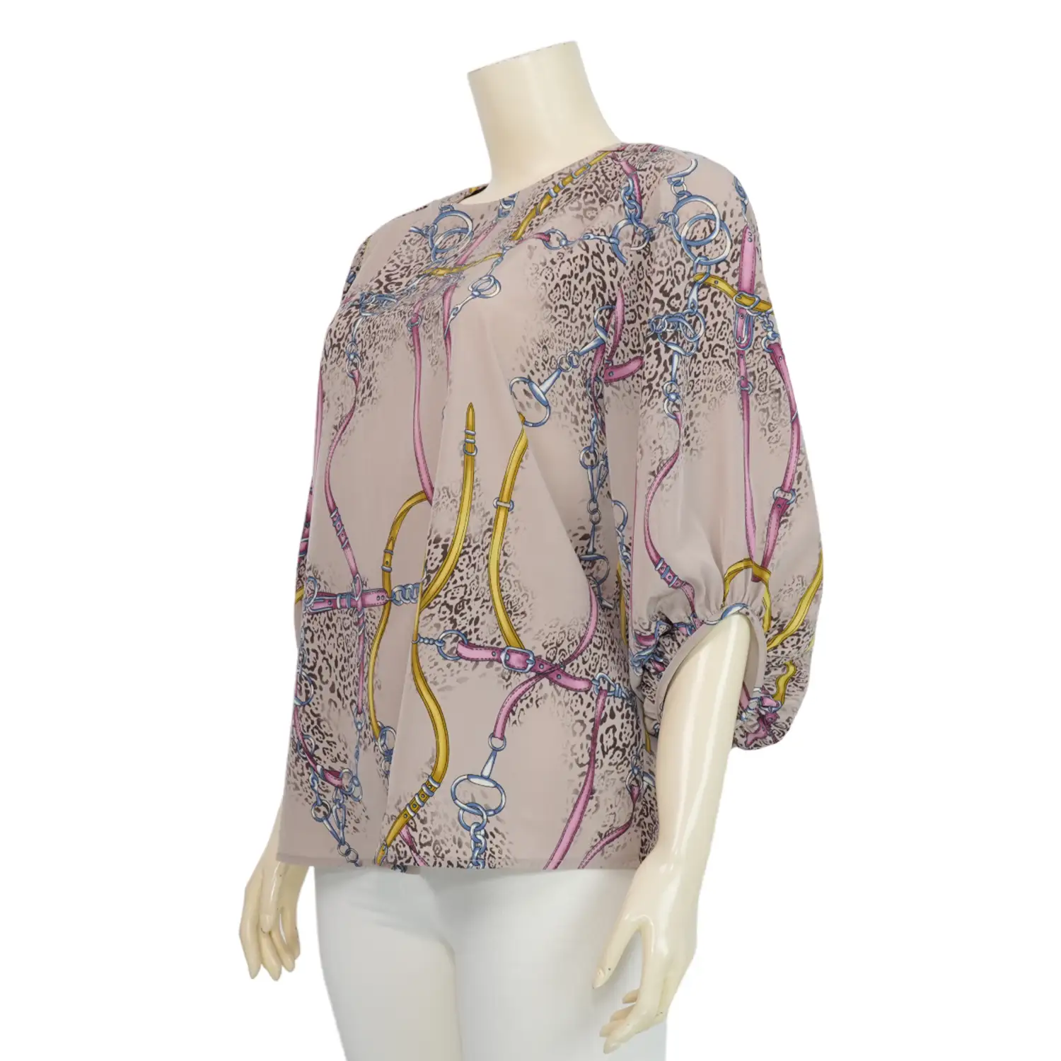 อะมิร่า เสื้อคอกลม ผ้าพีชสกิน แขนสั้น รูดปลายแขนพอง - Image 2