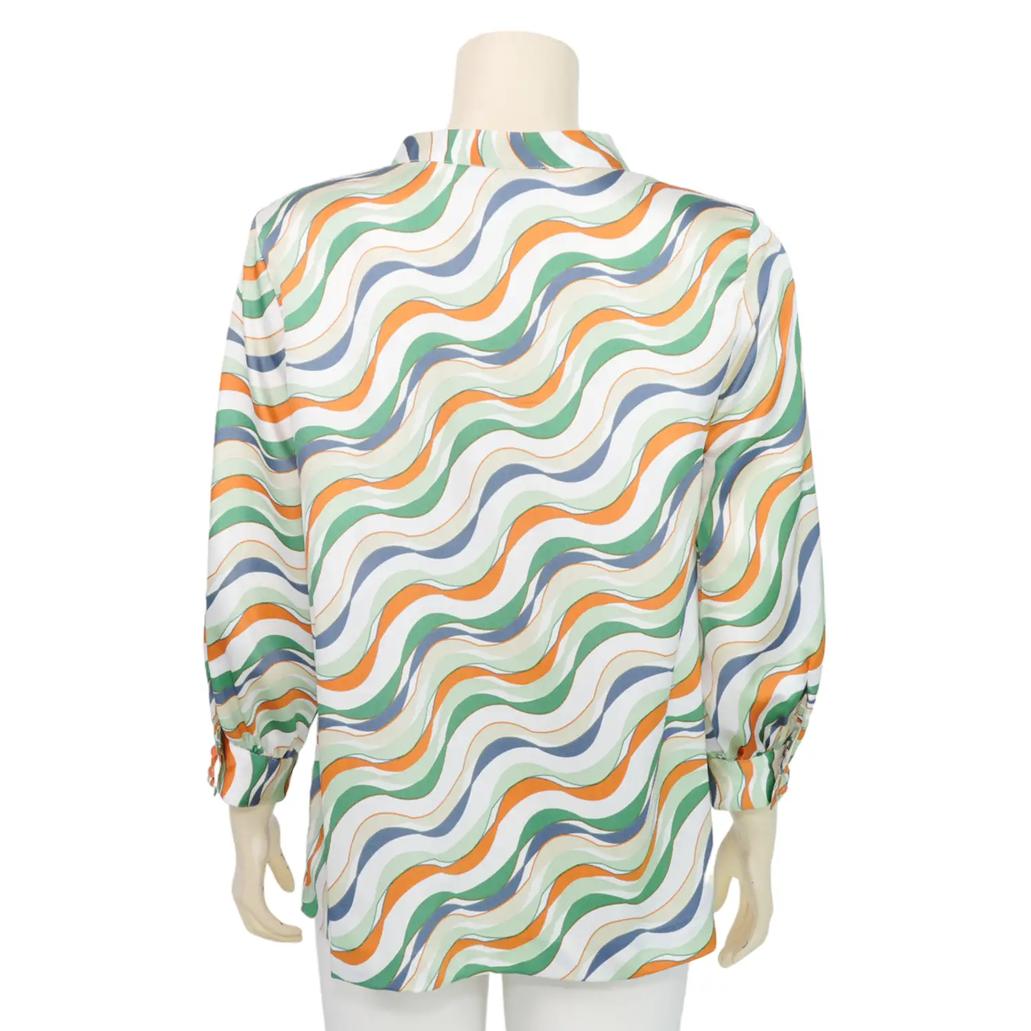 เบคกี้ รัสเซล เสื้อคอตั้ง ผ่าหน้าคอวี แขนพองยาว 5 ส่วน - Image 3
