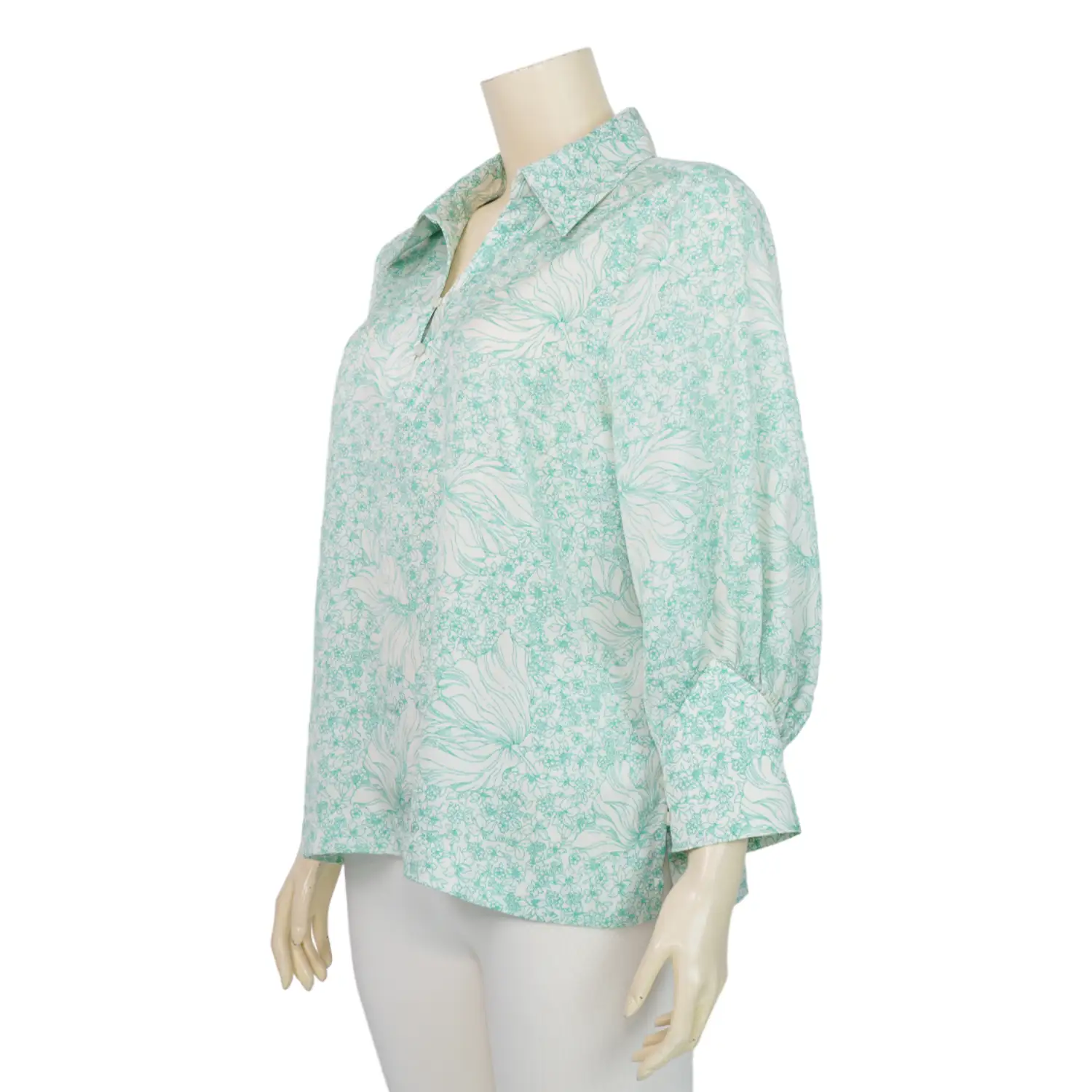 เบคกี้ รัสเซล เสื้อคอปกผ่าหน้าทรงคอวี แขนยาวทรงแขนพอง - Image 2